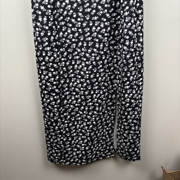 Betsey Johnson Maxi Dress Large Puff Short Sleeves Lace-up Slit Floral JM108674 - Picture 5 of 13